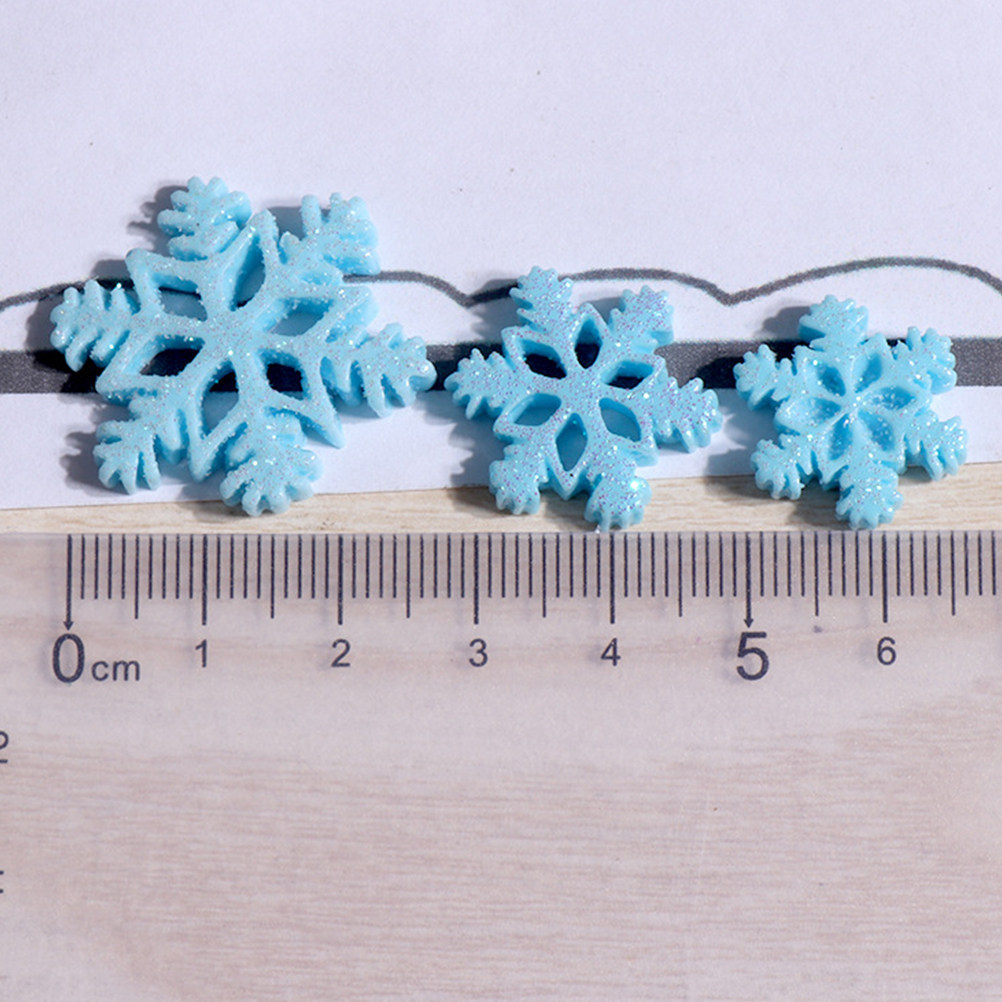 Christmas Craft Embellishment - 50Pcs Mini Resin Snowflakes Ornament Christmas