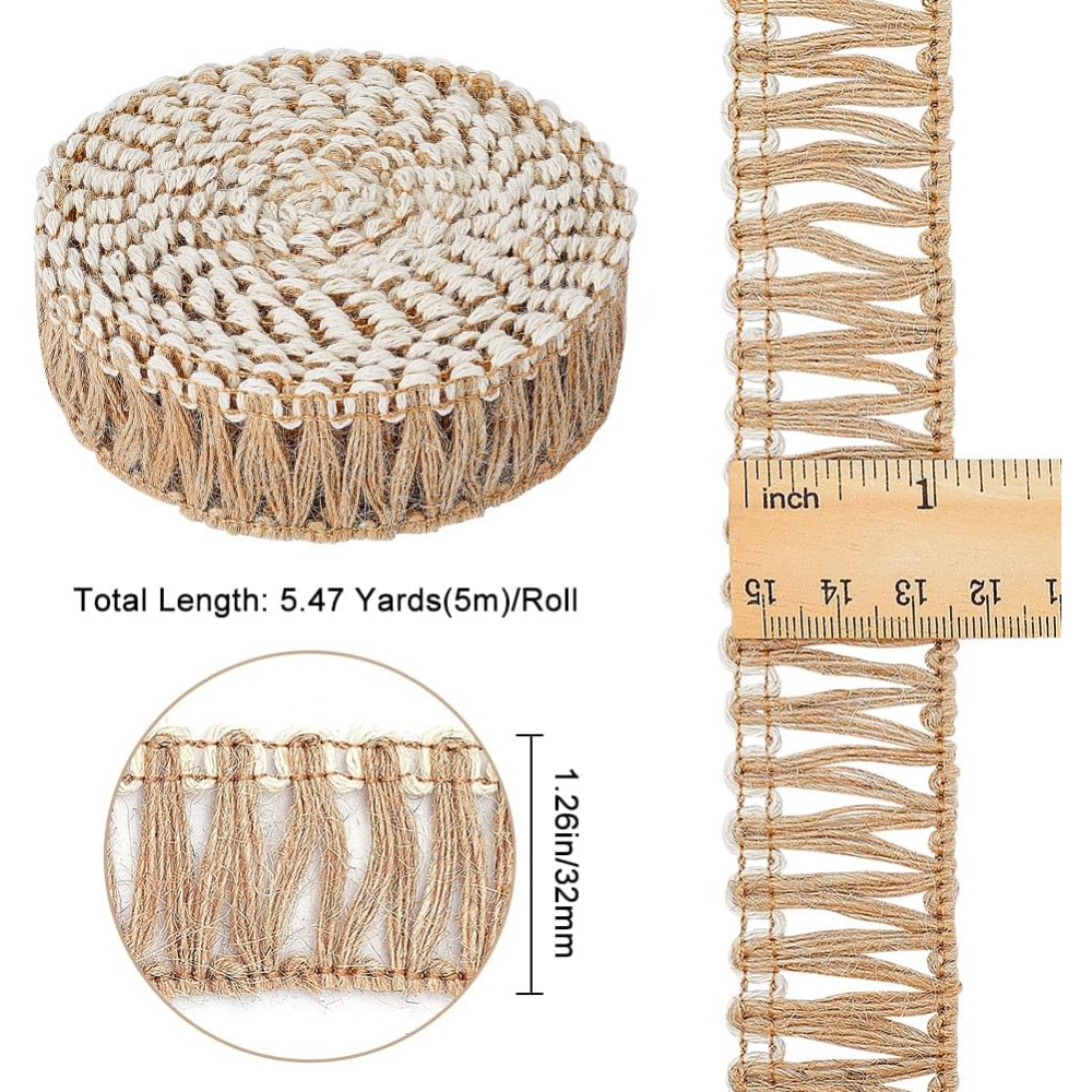 5 Meters Burlap Fringe Tassel  - огляд і ціна Tassel Fringe Trim