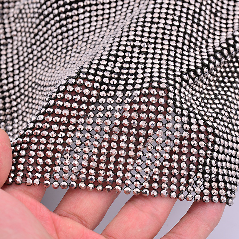 JUNAO 45*120cm Black Gold Crys - огляд і ціна Crystal Mesh Fabric