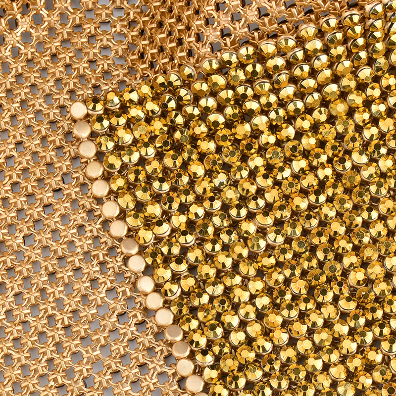 JUNAO 45*120cm Black Gold Crys - огляд і ціна Crystal Mesh Fabric