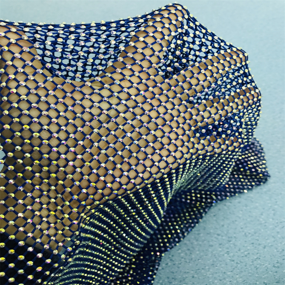 Chunky Glitter Blue Yellow Gla - огляд і ціна Crystal Mesh Fabric