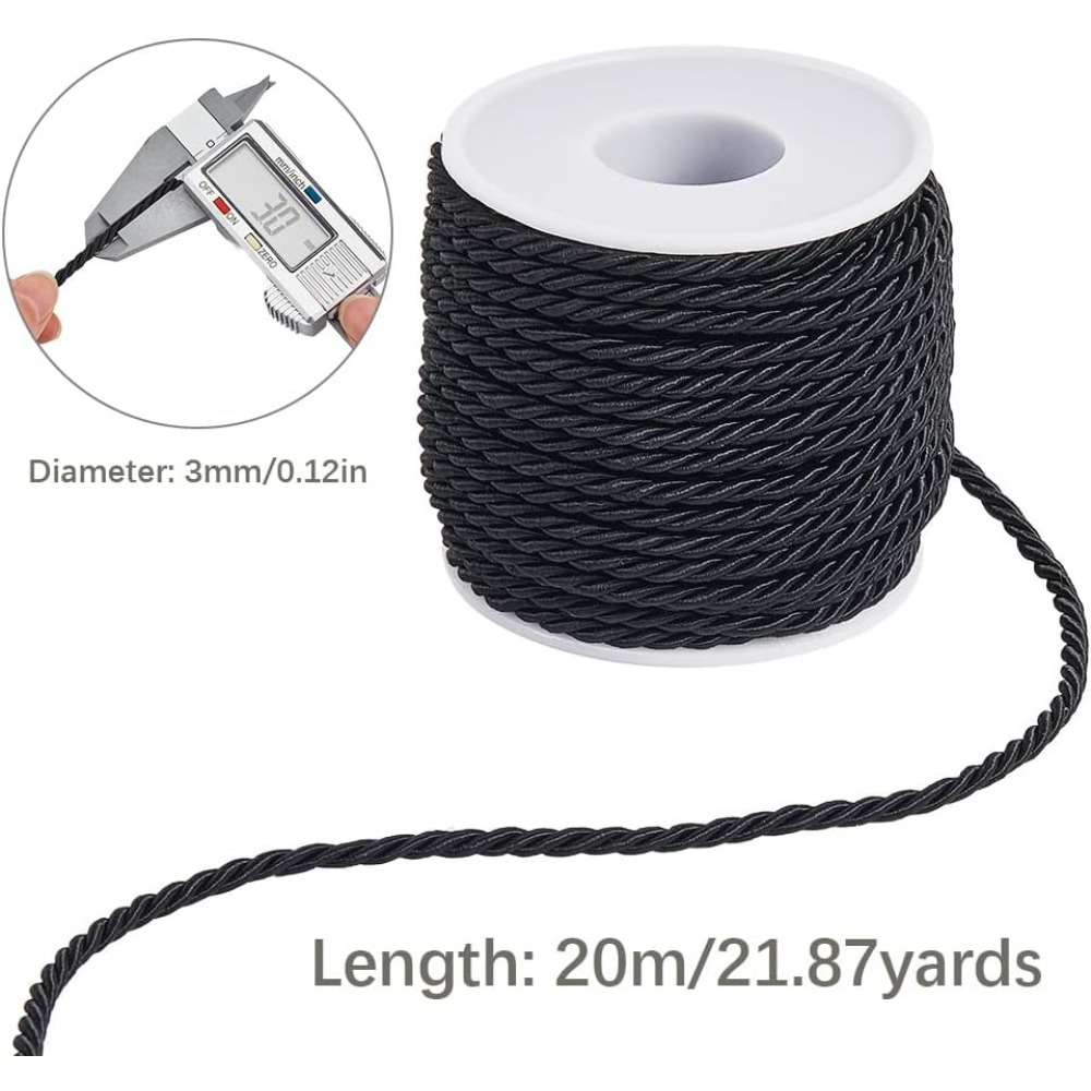 22 Yards 3mm Twisted Cord Deco - огляд і ціна Cord Trim Twisted