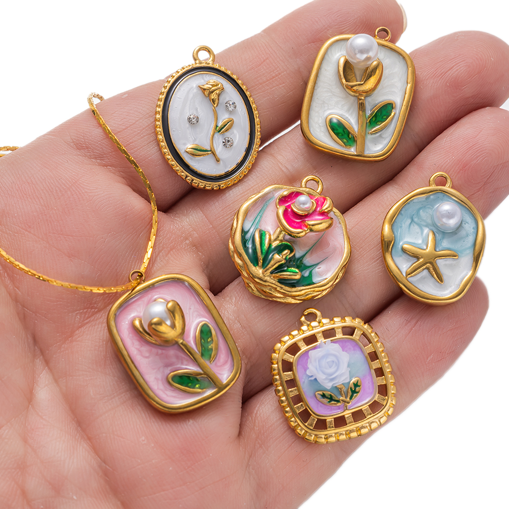 2pcs Gold Stainless Steel Enam - огляд і ціна Embellishment Crafts