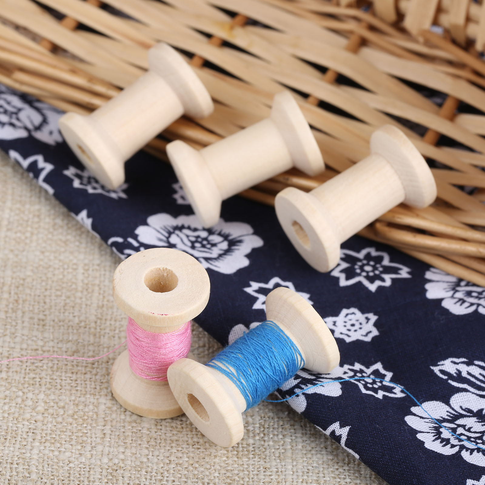 10Pcs Sewing Wooden Bobbins Sp - огляд і ціна Organza Ribbon Spool