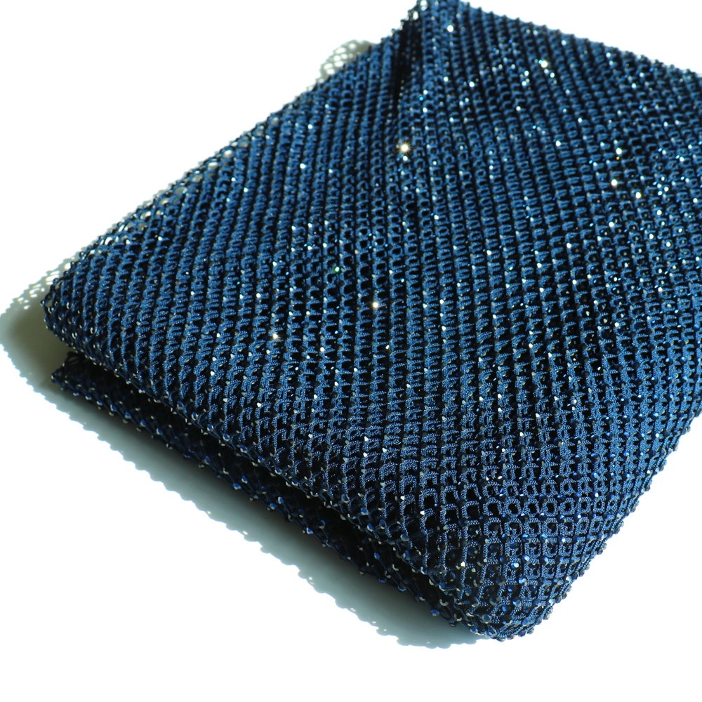 SS10 Rhinestones Mesh Navy Col - огляд і ціна Crystal Mesh Fabric