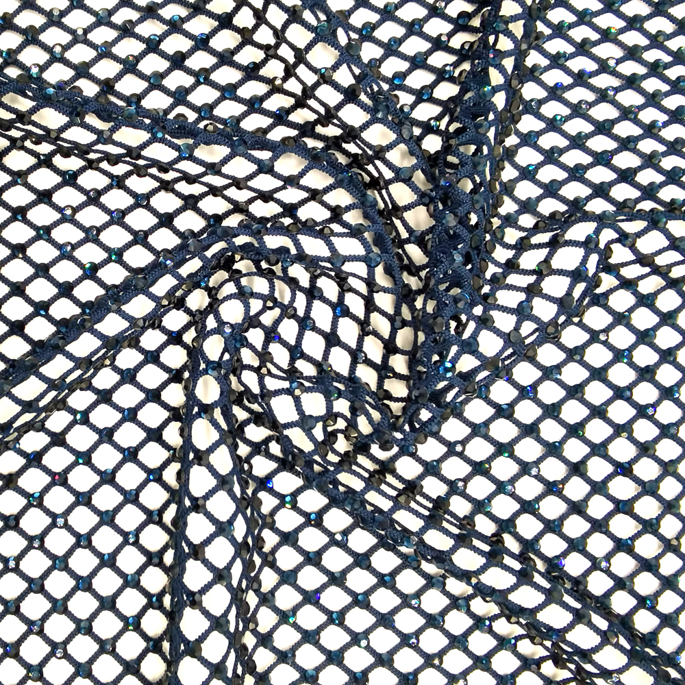 SS10 Rhinestones Mesh Navy Col - огляд і ціна Crystal Mesh Fabric