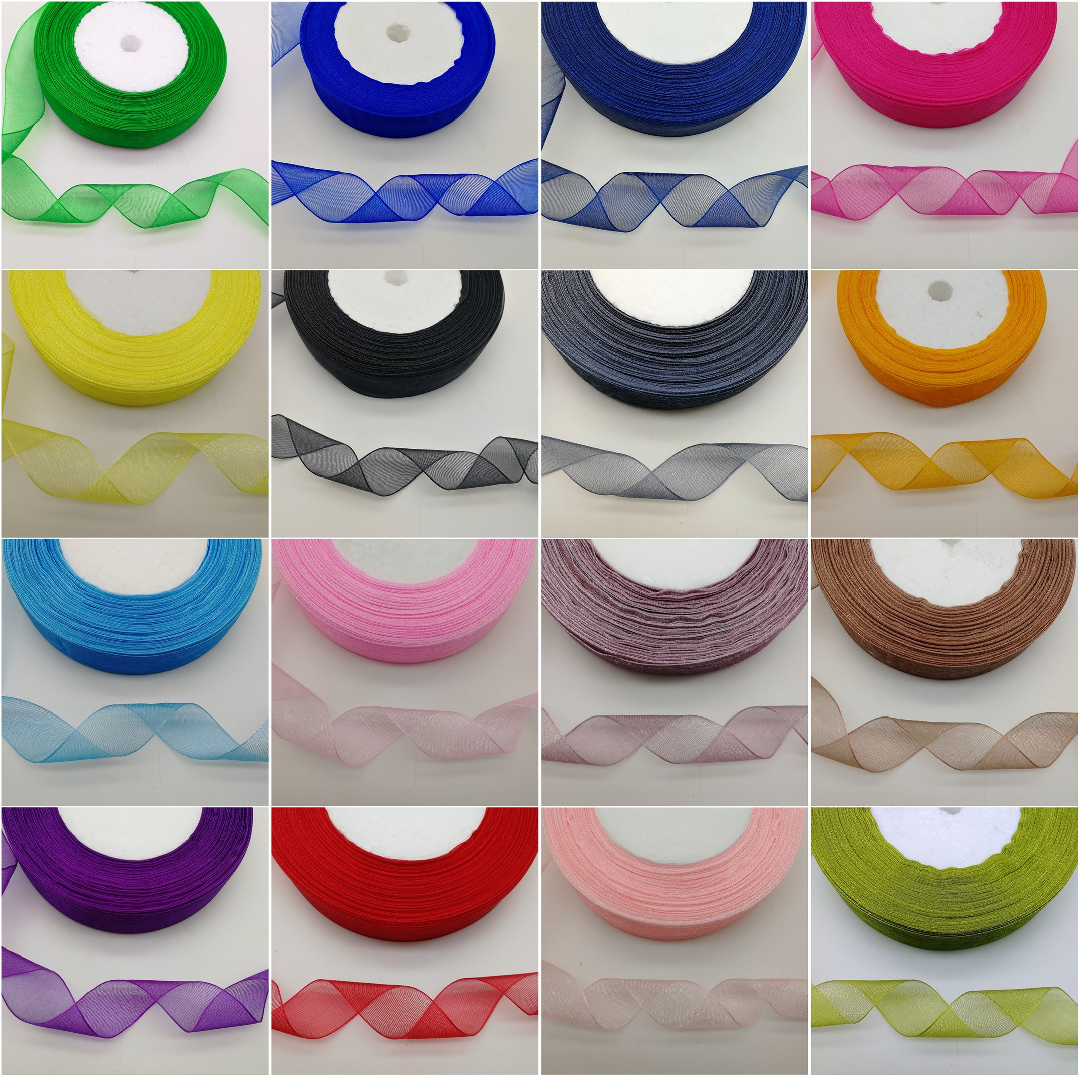 50 Yards 10/20/25mm Width Spoo - огляд і ціна Organza Ribbon Spool