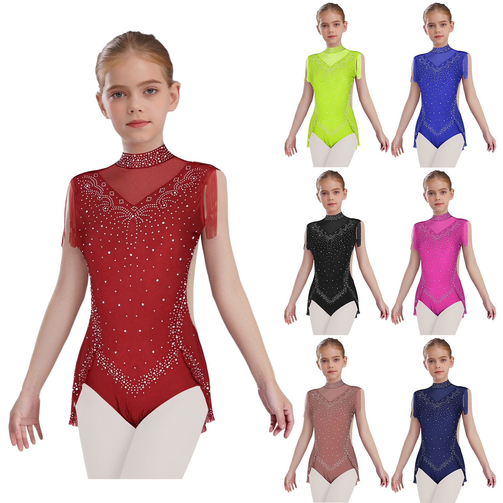 Children Girls Tassel Latin Da - огляд і ціна Rhinestone Banding Trim