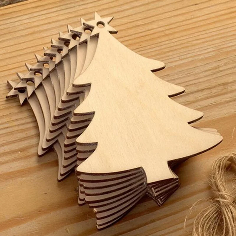10PCS Wooden Tree Bell Deer Un - огляд і ціна Christmas Craft Embellishment
