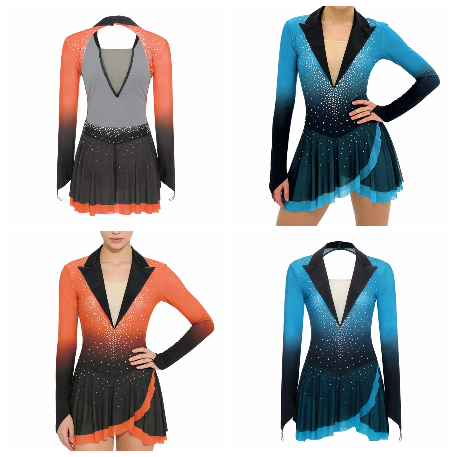 Womens Sheer Mesh Gymnastics B - огляд і ціна Rhinestone Banding Trim