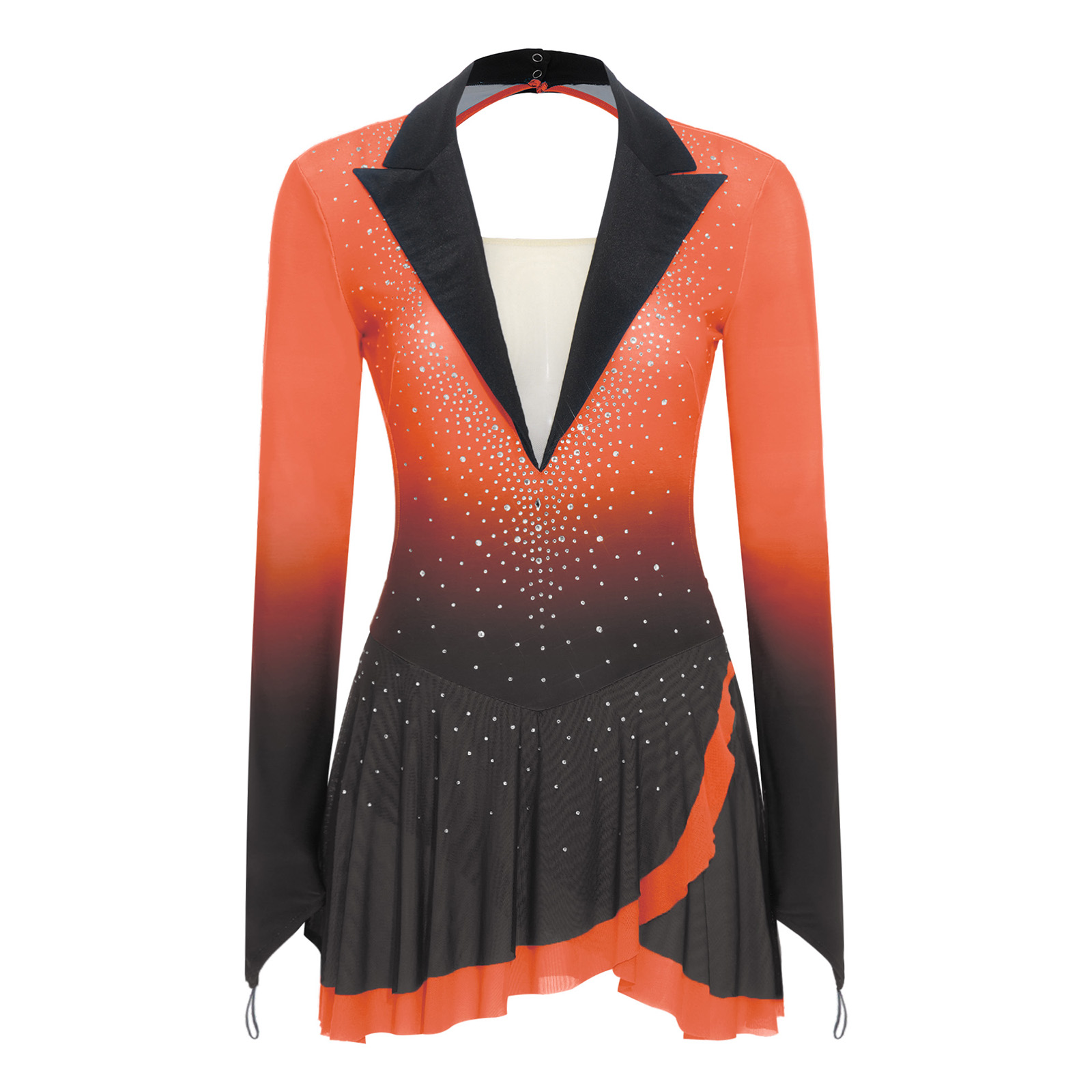 Womens Sheer Mesh Gymnastics B - огляд і ціна Rhinestone Banding Trim