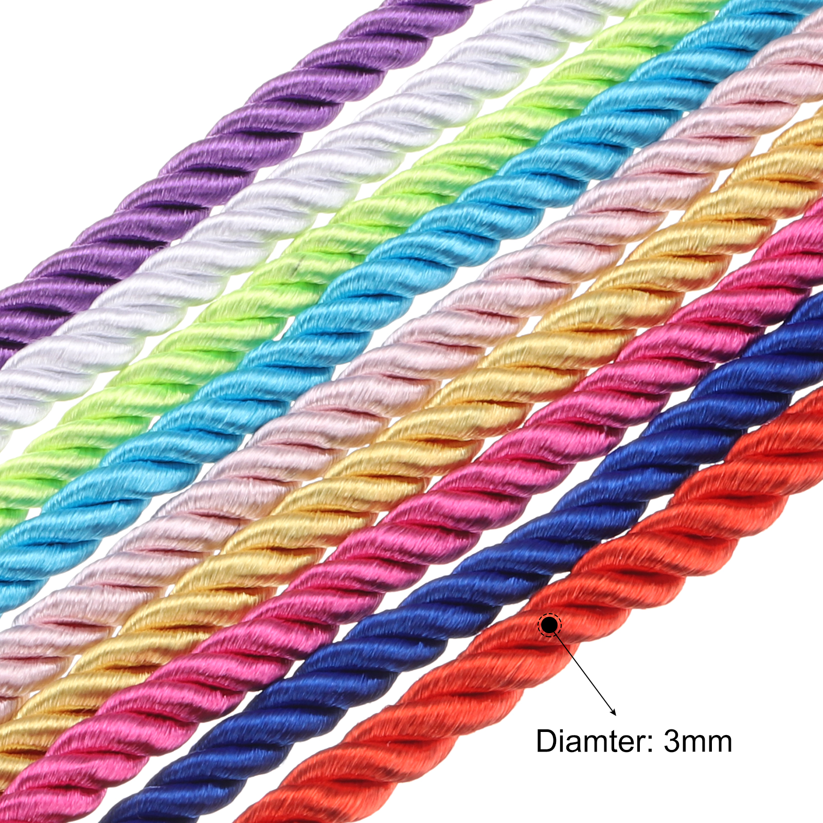 Uxcell 5 Yard 3mm Twisted Cord - огляд і ціна Cord Trim Twisted