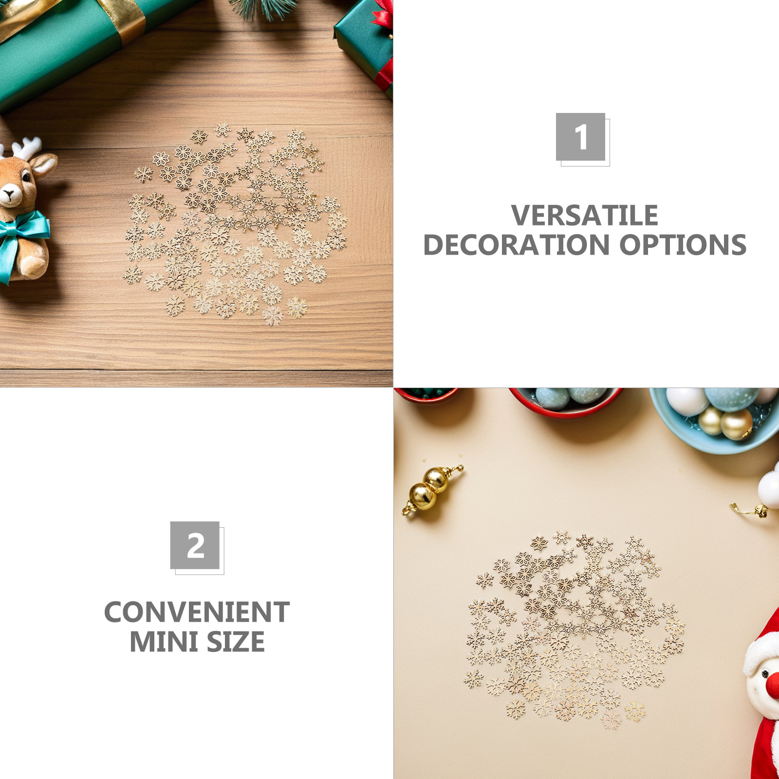 100Pcs Mini Wood Snowflake Cut - огляд і ціна Christmas Craft Embellishment