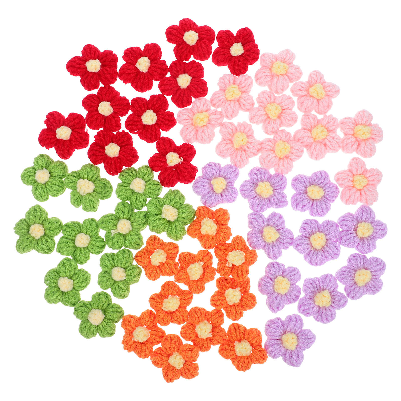 50Pcs Crochet Yarn Flowers Han - огляд і ціна Embellish Craft