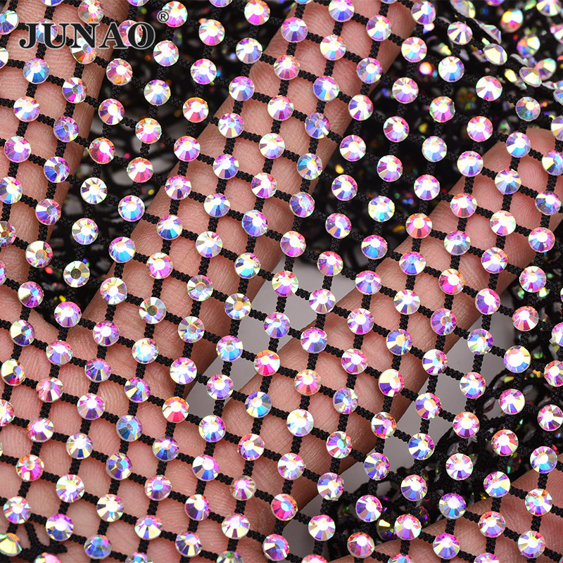JUNAO 1x1.5 Meter SS12 SS16 Bl - огляд і ціна Crystal Mesh Fabric
