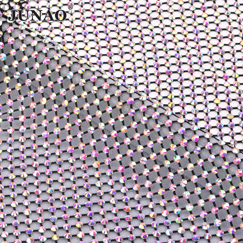 JUNAO 1x1.5 Meter SS12 SS16 Bl - огляд і ціна Crystal Mesh Fabric