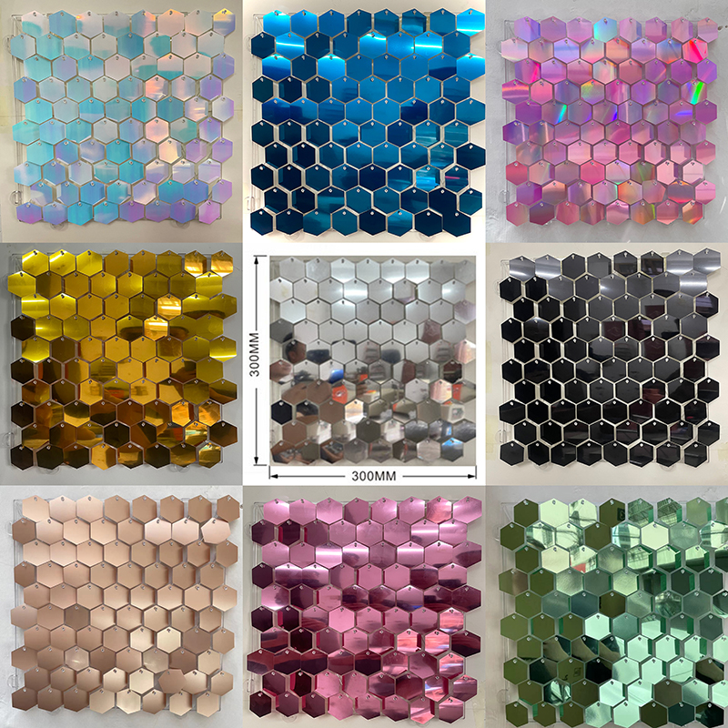 1pc Hexagon Sequin Backdrop Pa - огляд і ціна Sequin Fabric Panel