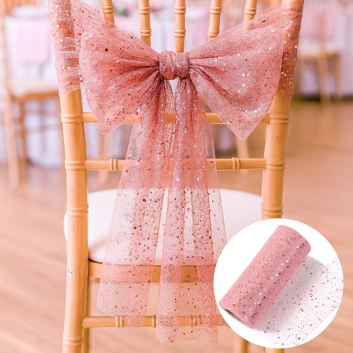 Glitter Tulle Rolls Birthday P - огляд і ціна Organza Ribbon Spool