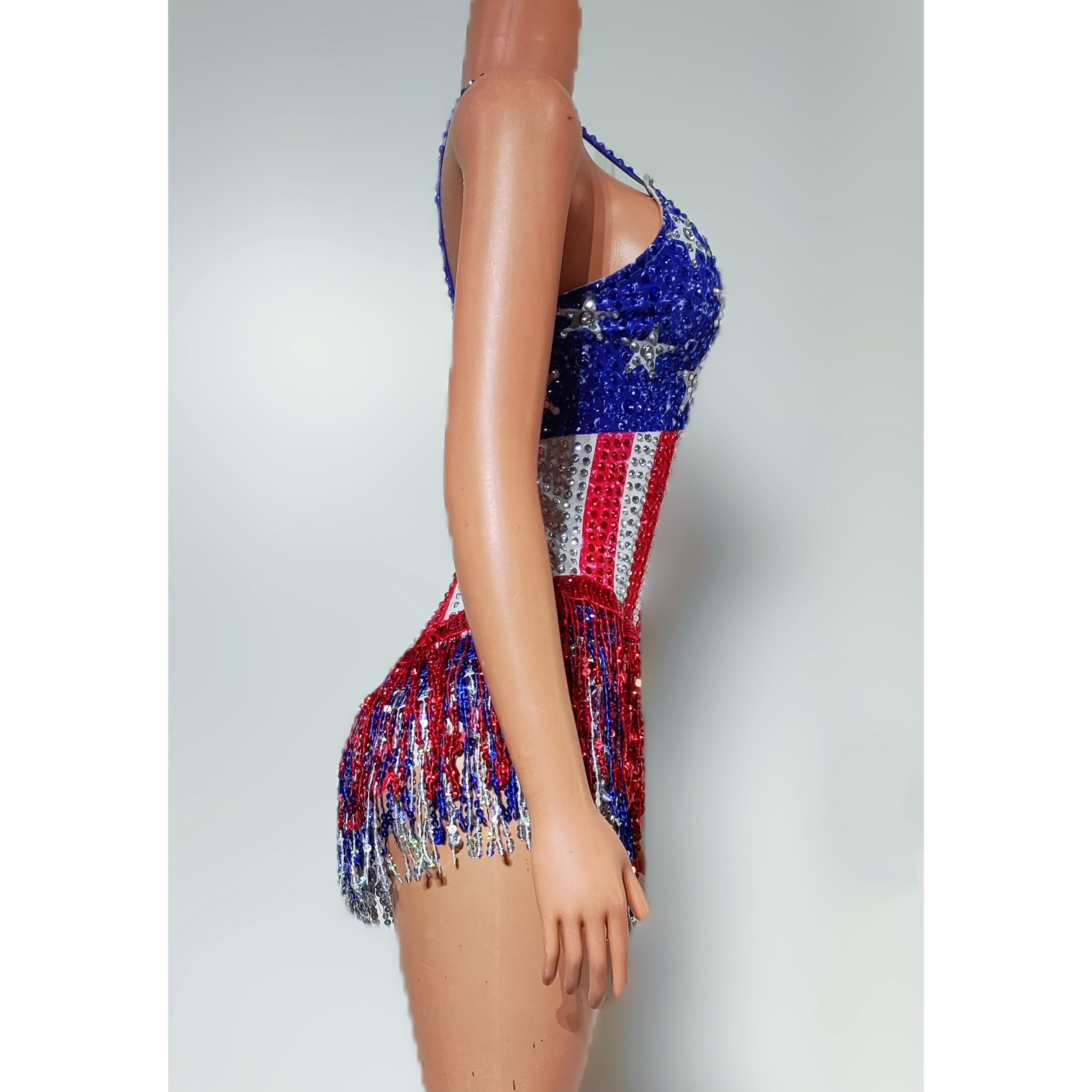 Dance Singer Costume Bar Night - огляд і ціна Rhinestone Banding Trim