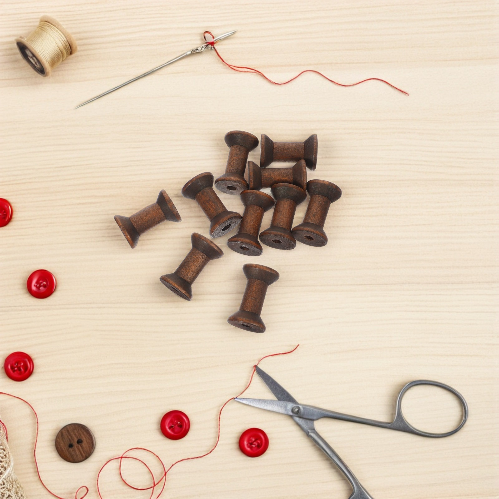 10Pcs Handcrafted Wooden Spool - огляд і ціна Embroidery Craft