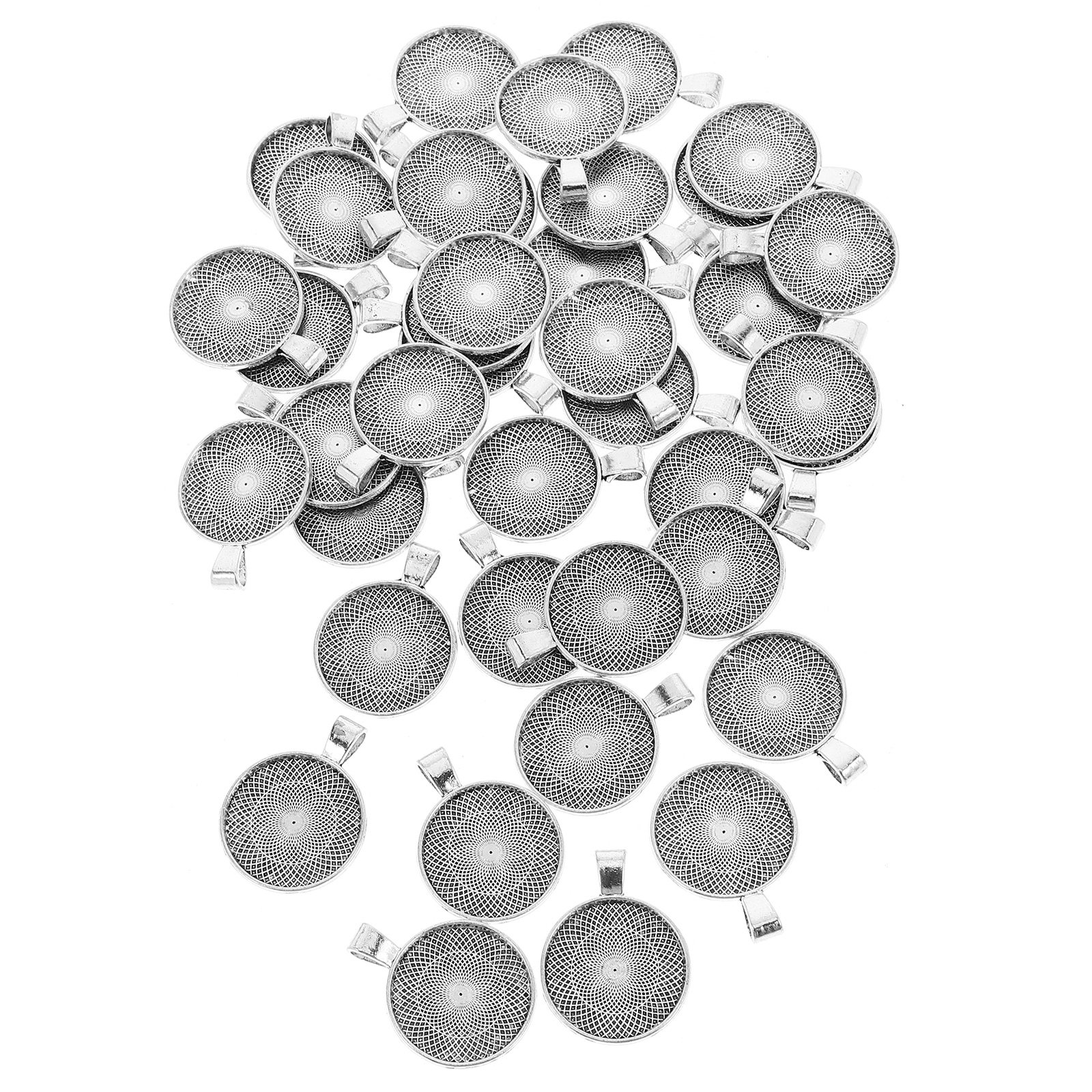 40Pcs Round Pendant Bezels Fla - огляд і ціна Embellishment Crafts