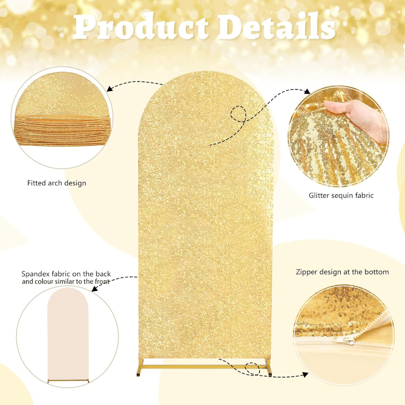 4 Colors 7 Sizes Sequin Arch F - огляд і ціна Sequin Fabric Panel