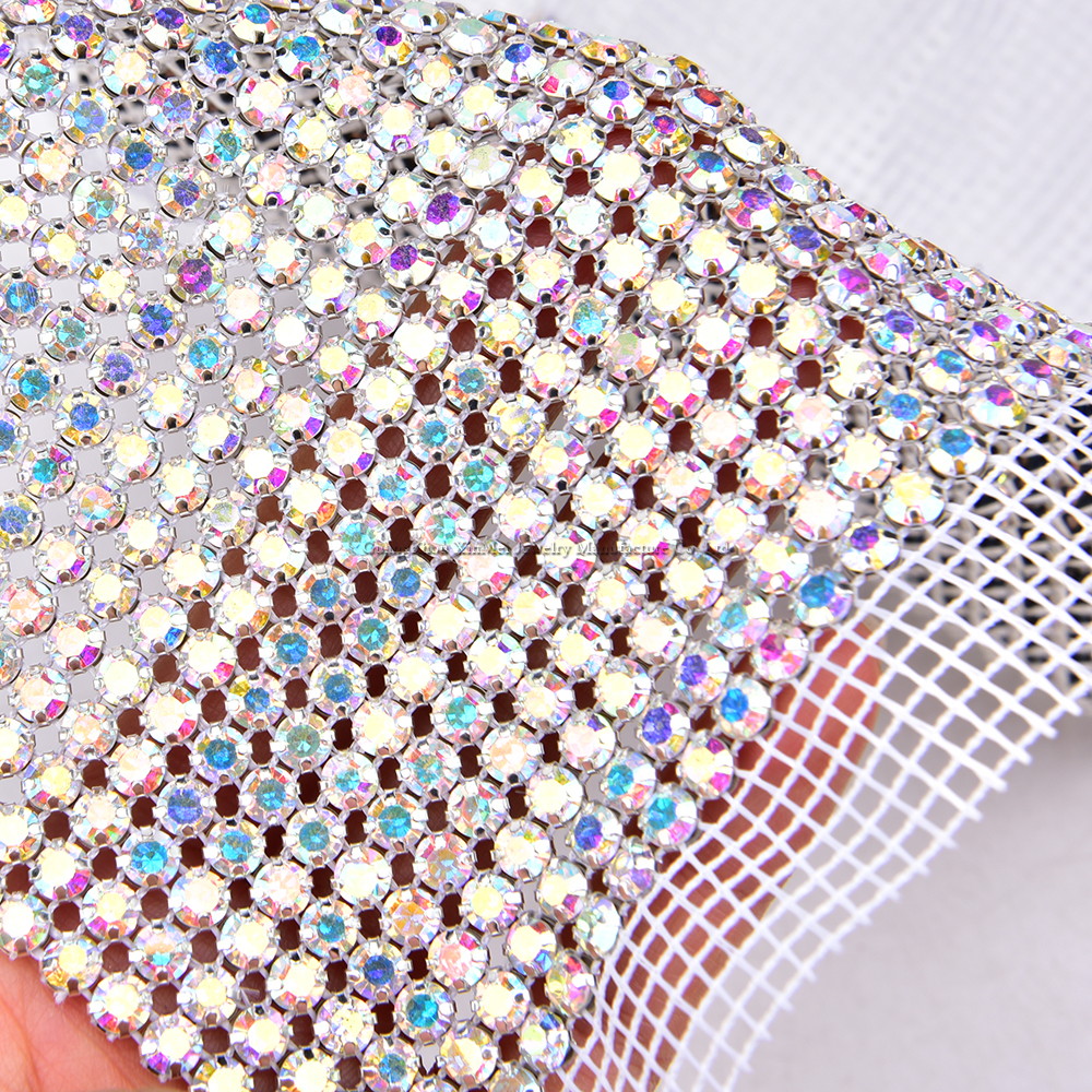 24 Rows Crystal AB Color Bling - огляд і ціна Crystal Mesh Fabric