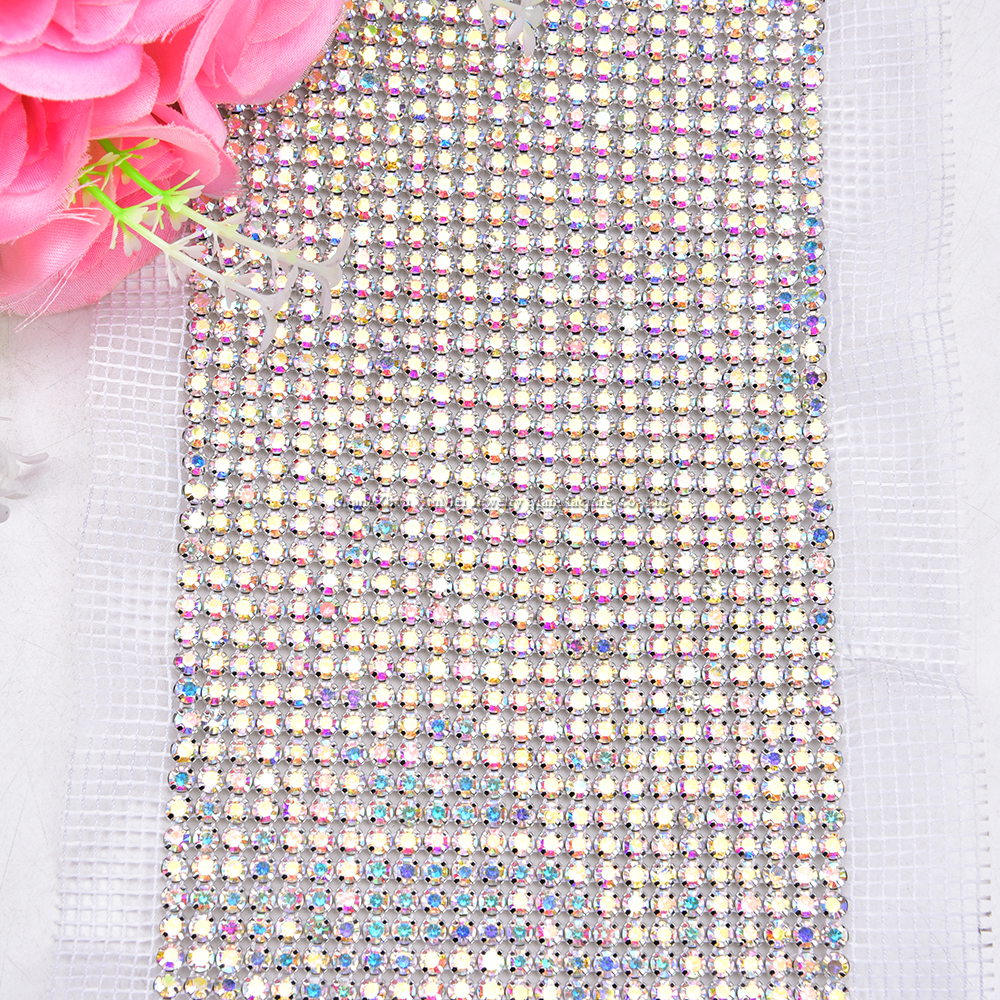 24 Rows Crystal AB Color Bling - огляд і ціна Crystal Mesh Fabric