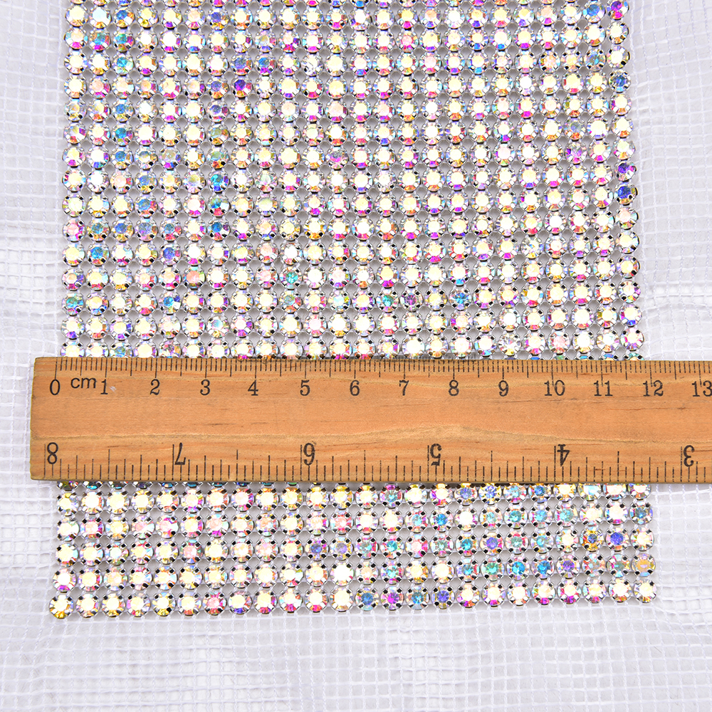 24 Rows Crystal AB Color Bling - огляд і ціна Crystal Mesh Fabric