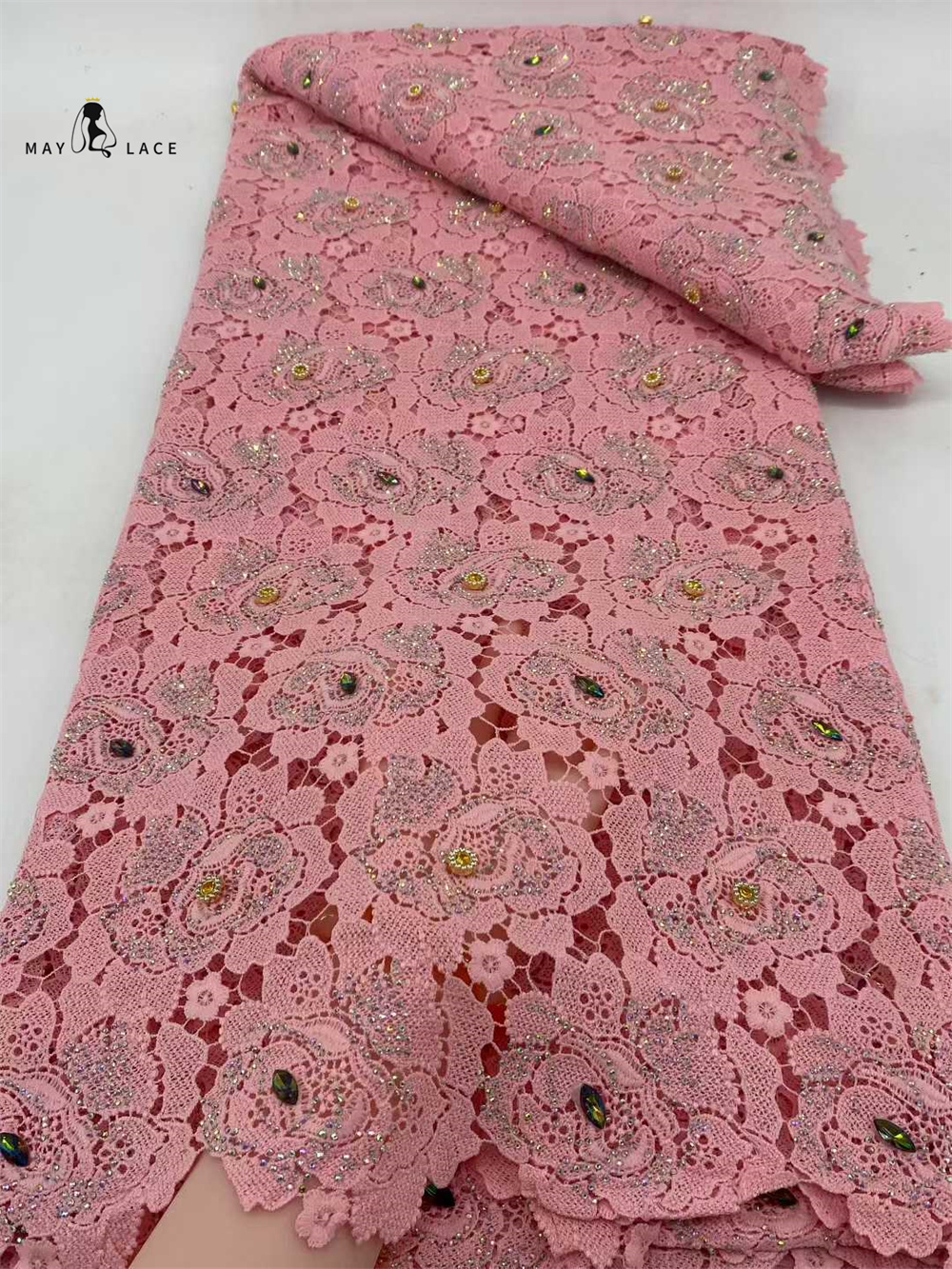 Latest Cord Guipure Lace Fabri - огляд і ціна Crystal Mesh Fabric