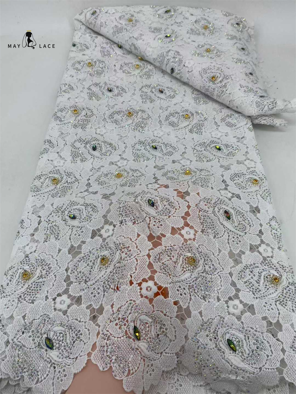 Latest Cord Guipure Lace Fabri - огляд і ціна Crystal Mesh Fabric