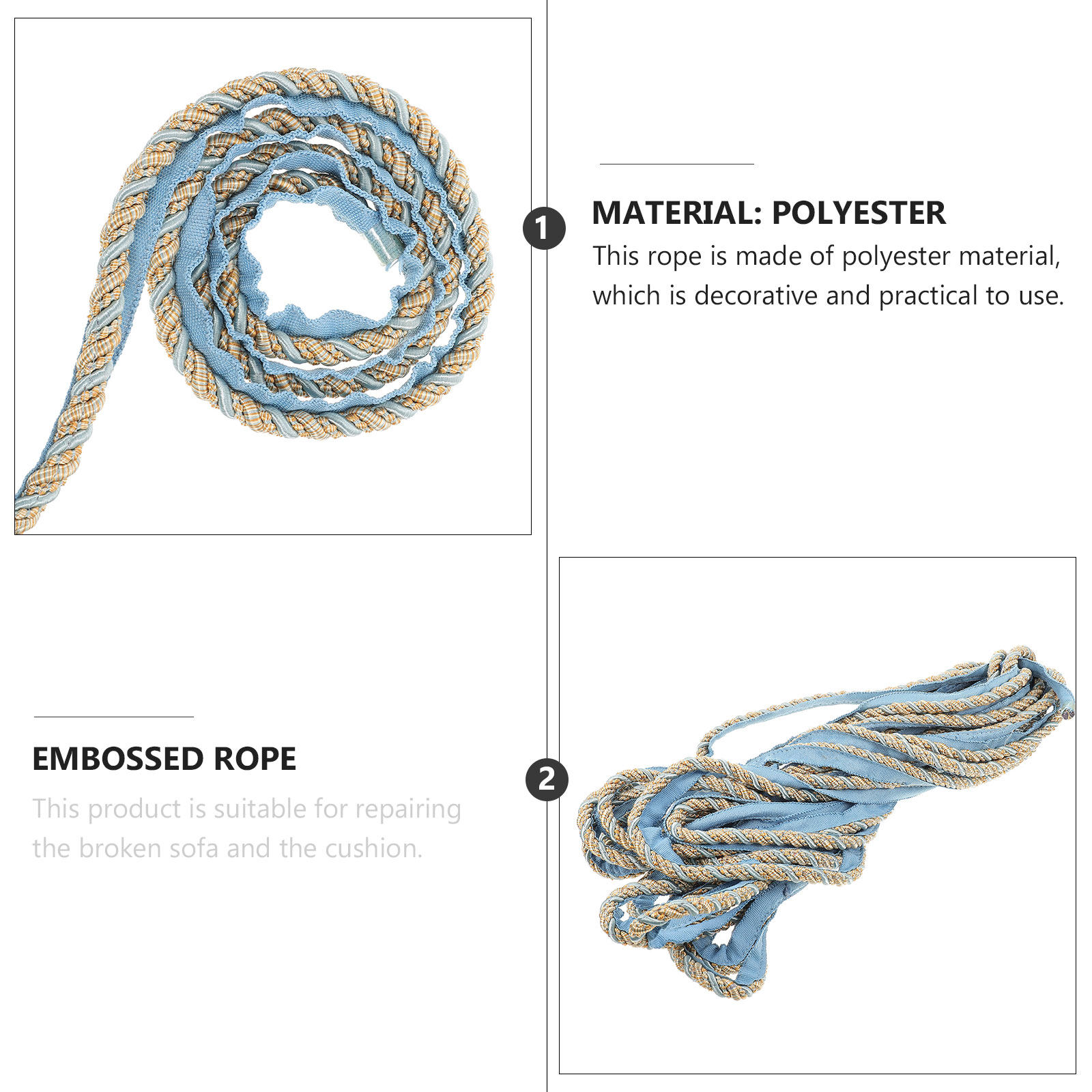 Sofa Cushion Pillow Decor Rope - огляд і ціна Cord Trim Twisted